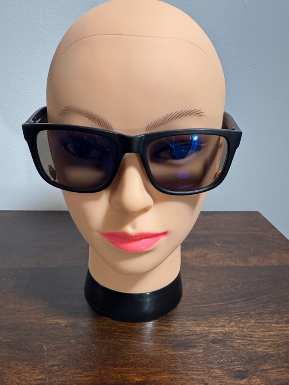Foster Grant Black Frame Sunglasses with Blue-Reflective Lenses